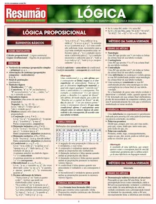 Resumão Exatas 23 - Lógica Lógica Proposicional, Teoria da Quantificação e Lógica Silogística