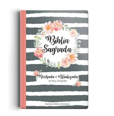 Bíblia - Revisada na Nova Ortografia – Semi Luxo - Guirlanda Floral